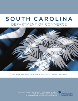 S o u t h   C a r... department of commerce the automotive industry in south carolina 2010 5