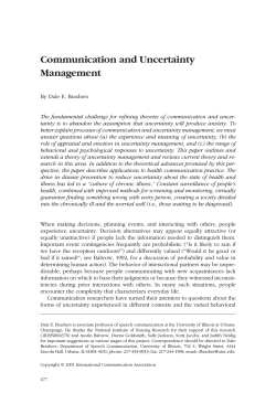 Communication and Uncertainty Management