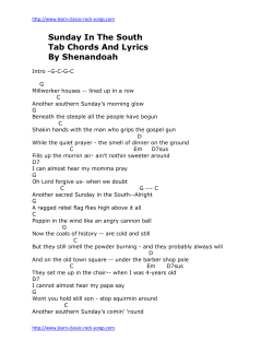 Sunday In The South Tab Chords And Lyrics By Shenandoah