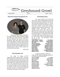 Greyhound Growl  Manchester Students Recognized for Art Cheerleading Tryouts