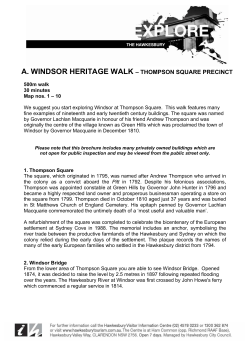 A. WINDSOR HERITAGE WALK – THOMPSON SQUARE PRECINC T