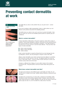 Preventing contact dermatitis at work