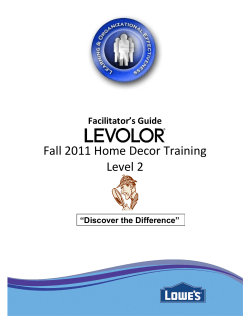 Fall 2011 Home Decor Training Level 2 Facilitator’s Guide