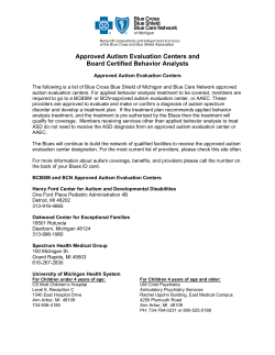 Approved Autism Evaluation Centers and Board Certified Behavior Analysts