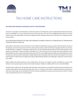 TMJ HOME CARE INSTRUCTIONS