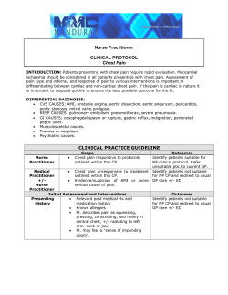 Nurse Practitioner CLINICAL PROTOCOL Chest Pain