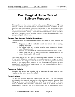 Post Surgical Home Care of Salivary Mucocele