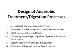 Design of Anaerobic Treatment/Digestion Processes