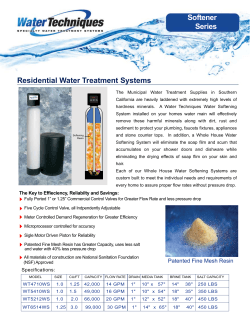Residential Water Treatment Systems Softener Series