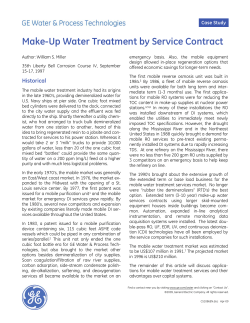 Make-Up Water Treatment by Service Contract Case Study