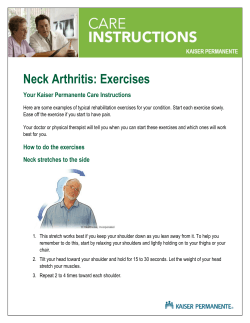 Neck Arthritis: Exercises Your Kaiser Permanente Care Instructions
