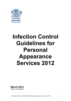 Infection Control Guidelines for Personal