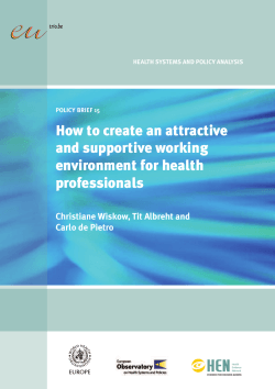 How to create an attractive and supportive working environment for health professionals