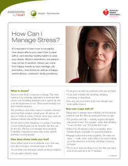 How Can I Manage Stress? heart ANSWERS