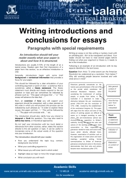 Writing introductions and conclusions for essays Paragraphs with special requirements