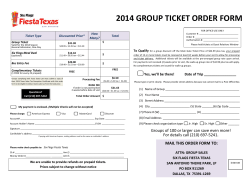 2014 GROUP TICKET ORDER FORM    How  Ticket Type 