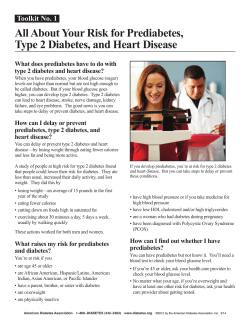 All About Your Risk for Prediabetes, Toolkit No. 1