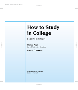 How to Study in College Walter Pauk