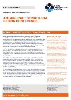 4TH AIRCRAFT STRUCTURAL DESIGN CONFERENCE QUEEN’S UNIVERSITY BELFAST / 7-9 OCTOBER 2014