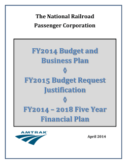 FY2014 Budget and Business Plan ◊ FY2015 Budget Request