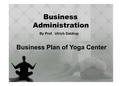 Business Administration Business Plan of Yoga Center By Prof.  Ulrich Daldrup