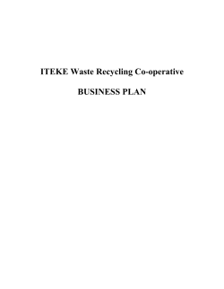 ITEKE Waste Recycling Co-operative BUSINESS PLAN