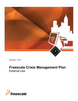 Freescale Crisis Management Plan External Use  December 1, 2011