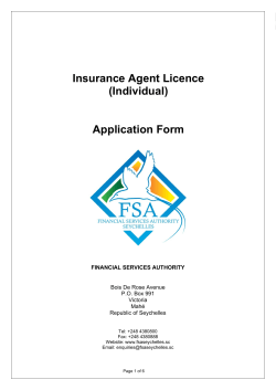 Insurance Agent Licence (Individual) Application Form