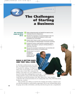 The Challenges of Starting a Business After studying this