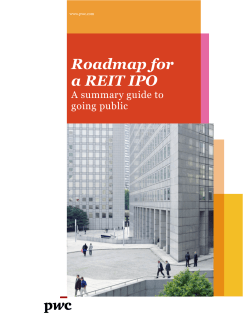 Roadmap for a REIT IPO  A summary guide to