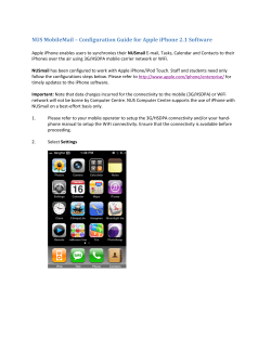 NUS MobileMail – Configuration Guide for Apple iPhone 2.1 Software 