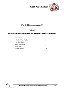 C Put Off Procrastinating!! Module 5 Practical Techniques To Stop Procrastination