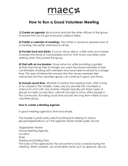 How to Run a Good Volunteer Meeting