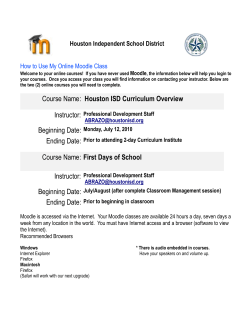 Houston Independent School District  How to Use My Online Moodle Class Moodle