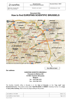 How to find EUROFINS SCIENTIFIC BRUSSELS  Document title: Our address