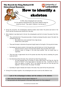 How to identify a skeleton The Search for King Richard III Educational Resource