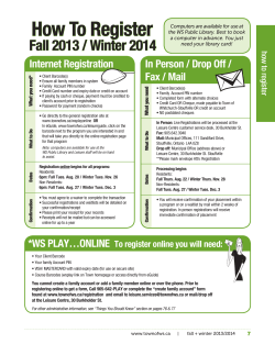 How To Register Fall 2013 / Winter 2014 Internet Registration