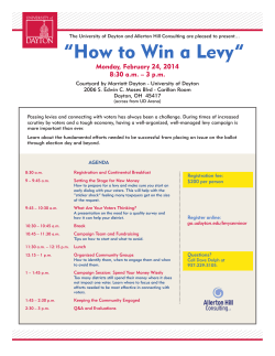 “How to Win a Levy”  Monday, February 24, 2014