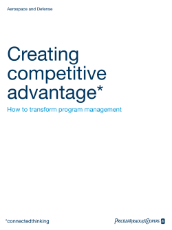 Creating competitive advantage* How to transform program management