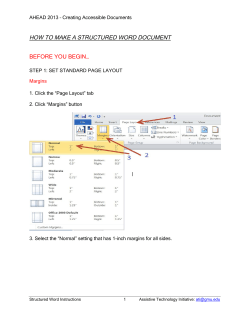 HOW TO MAKE A STRUCTURED WORD DOCUMENT BEFORE YOU BEGIN…