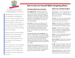 How to Care for Yourself While Caregiving Others