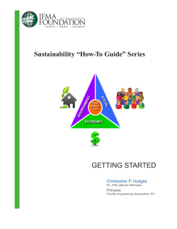GETTING STARTED Sustainability “How-To Guide” Series Christopher P. Hodges