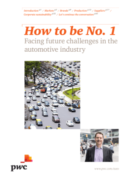 How to be No. 1  Facing future challenges in the automotive industry