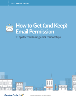 How to Get (and Keep) Email Permission BEST PRACTICE GUIDE