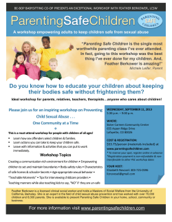 A workshop empowering adults to keep children safe from sexual... , Parenting Safe Children worthwhile parenting class I’ve ever attended.