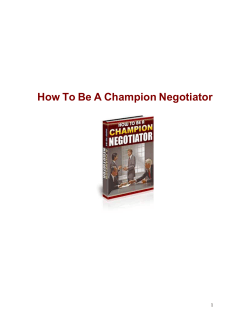 How To Be A Champion Negotiator  1