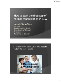 How to start the first step of cardiac rehabilitation in KSA