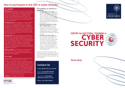 How to participate in the CDT in Cyber Security supporter