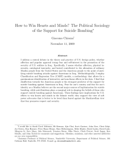 How to Win Hearts and Minds? The Political Sociology ∗ Giacomo Chiozza