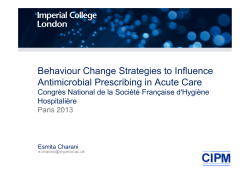 Behaviour Change Strategies to Influence Antimicrobial Prescribing in Acute Care Hospitalière